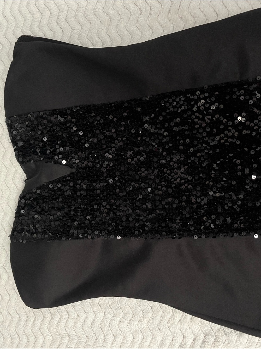 Thrifted Black Sequin Strapless Bustier Top